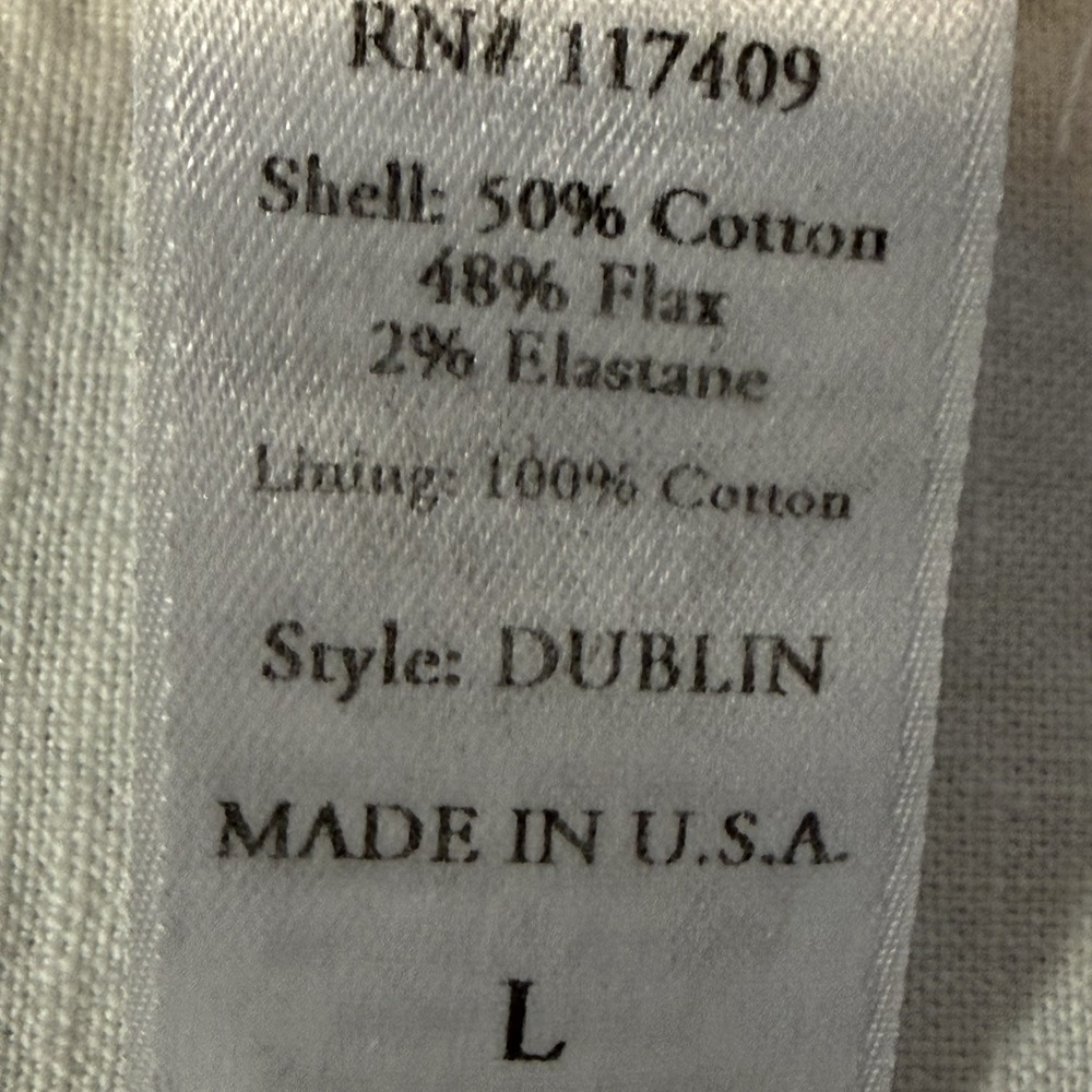 Frank Eileen Dublin Blazer Womens Size Large‎ White Open Front Linen Blend - Picture 8 of 9
